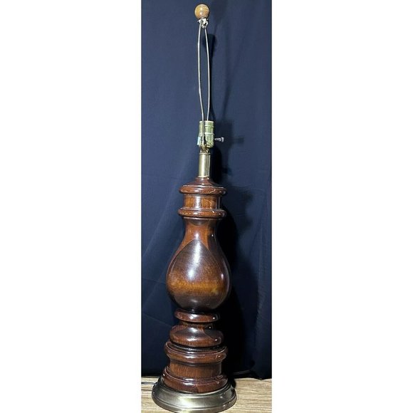 Automax 11418 Hard To Find Wood Table Lamp Works Great 32 3/4”H No Shade VGUC - Picture 4 of 16
